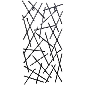 Wandgarderobe, Schwarz, Metall, Abstraktes, 30x60x5 cm, Garderobe, Garderobenleisten & Garderobenhaken