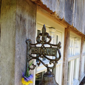 Wandglocke mit Welcome, Gartentor Dekoration, Glocke fürs Gartenhaus Türglocke