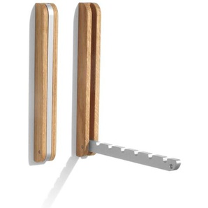 Wandhaken Caritas Wendelstein Caritas Wendelstein Eiche geölt, Haken Aluminium braun, Designer Sabine Meyer, 24x2.5x24 cm ausgeklappt;  2.5 cm