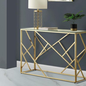 Wandkonsole - Glas & Stahl - Goldfarben - ATHENA
