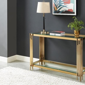 Wandkonsole - Sicherheitsglas & Edelstahl - Goldfarben - NOMELANO von Pascal MORABITO