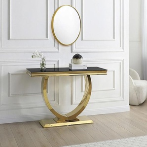 Wandkonsole - Sicherheitsglas & Edelstahl - Goldfarben & Schwarz - ROWAN von Pascal Morabito