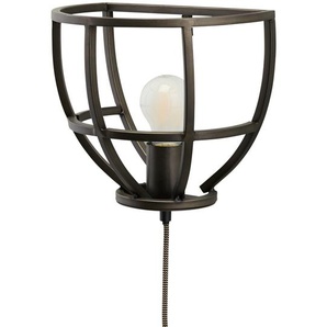 Wandleuchte 1-flammig Metall schwarz Frame ¦ schwarz ¦ Maße (cm): B: 16 H: 25 T: 23.0