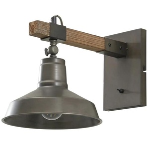 Wandleuchte 1-flammig schwarz/holz - holzfarben - Materialmix | Möbel Kraft