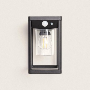 Wandleuchte Außen Solar led 2W Aluminium mit Bewegungssensor Devah Schwarz