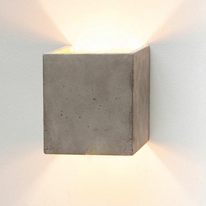 Wandleuchte B3 Gant Lights Beton hellgrau / innen vergoldet, Designer Stefan Gant, 14x14x14 cm
