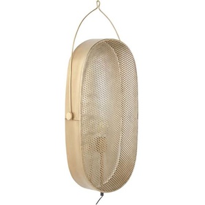 Wandleuchte Messing Metall 1-Flammig Oval Gitter-Design Langes Kabel mit Schalter Modern Wohnzimmer Schlafzimmer Flur Diele Beleuchtung