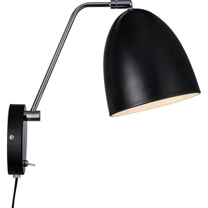 Wandleuchte NORDLUX Alexander Lampen Gr. 1 flammig, Ø 16 cm Höhe: 28 cm, schwarz (schwarz, chromfarben) Flurlampe Wandleuchte Wandleuchten Lampen