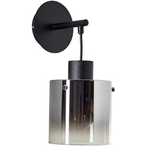 Wandleuchte Simonis , Grau, Schwarz , Metall, Glas , 20x34 cm , mit Pendel , Lampen & Leuchten, Innenbeleuchtung, Spots & Strahler, Wandstrahler