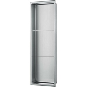 Wandnische 90 x 30 Edelstahl Gebürstet mit 2 Fachböden Duschablage - Stilform