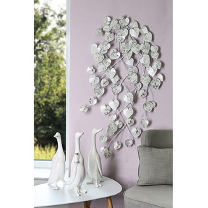 Wandobjekt Herzregen Aluminium, lackiert Silber 62 x 122 x 7cm