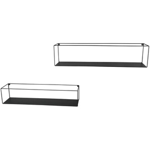Wandregal 2er Set - schwarz - Materialmix - 65 cm - 15 cm - cm 15,0 | Möbel Kraft