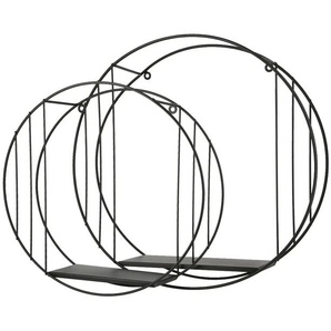 Wandregal 2er Set - schwarz - Materialmix - cm 12,0 - 40.0 | Möbel Kraft