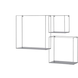 Wandregal 3er-Set - grau - Materialmix - 40 cm - 40 cm - cm 15,0 | Möbel Kraft
