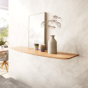 Wandregal Edge 100 cm Akazie Natur Schweizer Kante Massiv, Wandregale