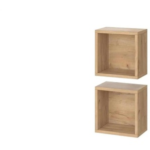 Wandregal - holzfarben - Materialmix - 25 cm - 25 cm | Möbel Kraft