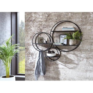 Wandregal Keane Metall, lackiert Schwarz 90 x 73 x 15cm