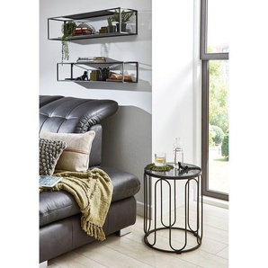 Wandregal Lancieux II 2er-Set Metall, lackiert Schwarz 85 x 17 x 17cm