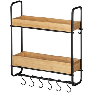 Wandregal Loft I 48 x 52 x 15cm Schwarz/Beige