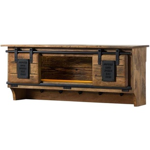 Wandregal Mango / Altholz 115x30x45 natur lackiert RAILWAY LUX 150
