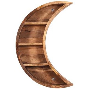 Wandregal Mango Holz, in Form eines Halbmondes - Regal, Wandboard