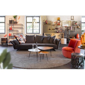 Wandregal II Front & Korpus: Massivholz Akazie, gebeizt und lackiert Gestell: Metall, lackiert Braun 70 x 80 x 30cm