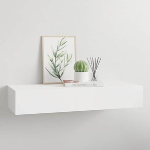 Wandregal mit Schublade Weiß 60x23,5x10 cm MDF