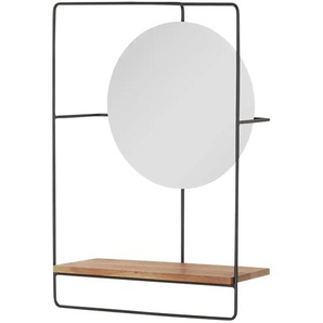Wandregal mit Spiegel - holzfarben - Materialmix - 44 cm - 68 cm - 18 cm | Möbel Kraft