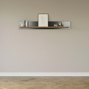 Wandregal York, grau (grau anthrazit mit eiche artisan), B:180cm H:27cm T:20cm, MDF, SET ONE BY MUSTERRING, Regale, in drei Größen und Farben, Beleuchtung optional, 1 Ablageboden