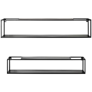 Xxxl Wandregalset, Schwarz, Metall, 85x75x17 cm, Wohnzimmer, Regale, Wandregale