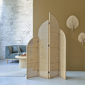 Wandschirm aus Rattan und Rohrgeflecht 4 Tafeln