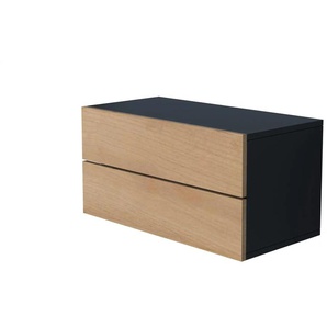 Wandschublade - schwarz - Materialmix - 60 cm - 30 cm | Möbel Kraft