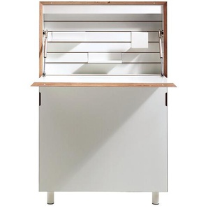 Wandsekretär Flatmate Müller Möbelwerkstätten weiß mit Birkenmultiplexkante, Designer Michael Hilgers, 114x71.7x12.2 cm