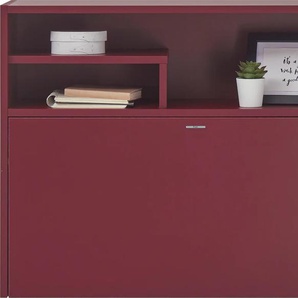 Wandsekretär SET ONE BY MUSTERRING chicago Sekretäre Gr. B/H/T: 80 cm x 58 cm x 25 cm, 1, rot (lack matt dark red) Sekretäre mit 2 offenen Fächern und 1 Klappe