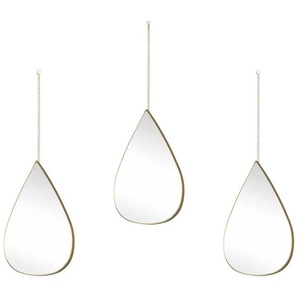 Wandspiegel 3er-Set | gold | Kunststoff,Glas | 19 cm | 28 cm | cm 1,1 |