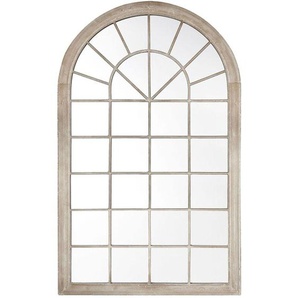 Wandspiegel Beige 77 x 130 cm Metall mit Glas Fensteroptik im gotischen Stil