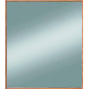 Wandspiegel, Eiche Bianco, Glas, Eiche, furniert, rechteckig, 84x82x1.5 cm, Goldenes M, Made in Germany, DGM-Klimapakt, Spiegel, Wandspiegel
