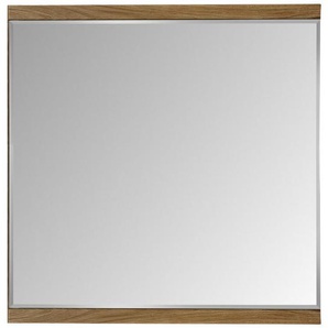 Wandspiegel , Eiche , Glas , Eiche , massiv , rechteckig , 85x88x2 cm , Facettenschliff , Garderobe, Garderobenspiegel, Garderobenspiegel