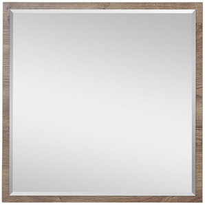 Wandspiegel , Eiche , Glas , quadratisch , 64x64x2 cm , Facettenschliff , Garderobe, Garderobenspiegel, Garderobenspiegel