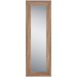 Wandspiegel , Eiche , Glas , rechteckig , 50x150x1.5 cm , senkrecht und waagrecht montierbar , Badezimmer, Badezimmerspiegel, Badspiegel