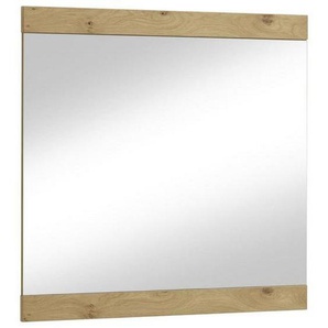 Wandspiegel , Glas , Balkeneiche , furniert , rechteckig , 84x83x7 cm , Made in Germany , Garderobe, Garderobenspiegel, Garderobenspiegel