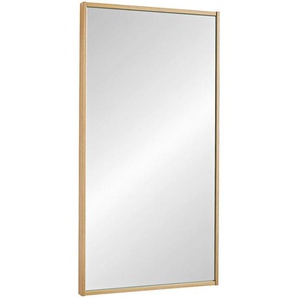 Wandspiegel , Glas , Eiche , furniert , rechteckig , 43x82x1.5 cm , Goldenes M, Made in Germany, DGM-Klimapakt , Garderobe, Garderobenspiegel, Garderobenspiegel