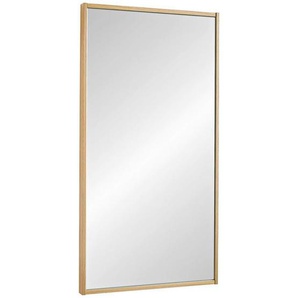 Wandspiegel, Glas, Eiche, furniert, rechteckig, 43x82x1.5 cm, Goldenes M, Made in Germany, DGM-Klimapakt, Spiegel, Wandspiegel
