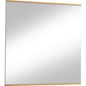 Wandspiegel, Glas, Eiche, massiv, quadratisch, 82x82x2.1 cm, Garderobe, Garderobenspiegel, Garderobenspiegel