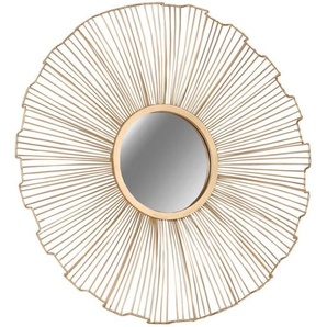 Wandspiegel, Gold, Metall, Glas, rund, 3 cm, Spiegel, Wandspiegel