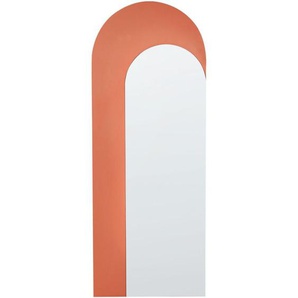 Wandspiegel Orange Oval 55 x 140 cm mit Rahmen Modernes Design Designerspiegel Hängespiegel Wohnaccessoires für Flur Eingangsbereich