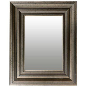 Wandspiegel, Schwarz, Gold, Kunststoff, Glas, 35.8x44.8x1.8 cm, Spiegel, Wandspiegel