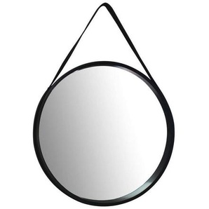Wandspiegel , Schwarz , Kunststoff, Glas , 49.5x49.5x3.5-7.5 cm , Badezimmer, Badezimmerspiegel, Badspiegel