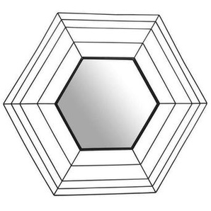 Wandspiegel , Schwarz , Metall, Glas, Karton , 69x79.5x1.5 cm , Badezimmer, Badezimmerspiegel, Badspiegel