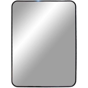 Wandspiegel, Schwarz, Metall, Glas, rechteckig, 70x50x3 cm, Spiegel, Wandspiegel